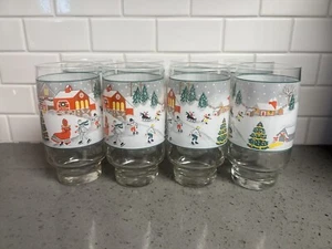 Vintage Sango Stille Nacht Gläser 8 Trinkgläser Weihnachten Urlaub - Bild 1 von 8