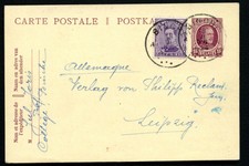 Belgien Postkarte Mi. P85 Binche - Leipzig Deutschland 1924