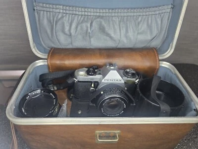 Pentax ME Super Camera & Vintage Faux Leather Camera Hard Case Not Tested As-Is - Image 1 of 4
