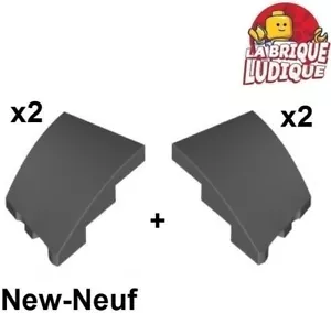 Lego Wedge 3x2 cale aile pente courbe 80177 (x2) + 80178 (x2) gris foncé NEUF - Bild 1 von 1