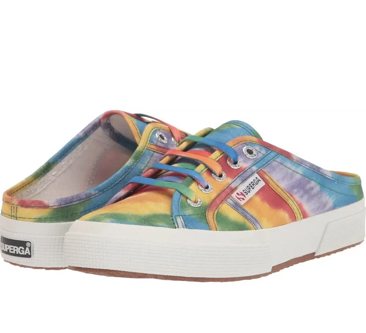 Zapatillas deportivas Superga 2750 para mujer tela abanico tie dye multicolor algodón lona talla 7 Foto 1 de 4