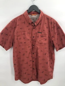 Field & Stream rot Angeln Köder Hemd Herren Erwachsene Medium Kurzarm Knopfleiste - Bild 1 von 8