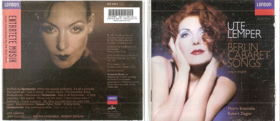 Ute Lemper - Berlin Cabaret Songs (CD, 1997, London) #0823AC - Image 1 of 1