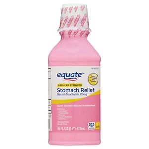 Equate Upset Stomach Relief Bismuth Liquid, Regular Strength, 16 fl oz - Picture 1 of 3