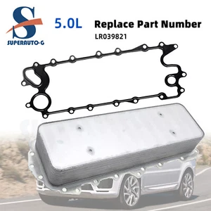Engine Oil Cooler w/Gasket for Land Rover Range Rover Jaguar F-Type XF 5.0L Supe - Foto 1 di 12