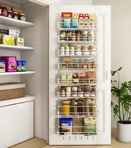 Over the Door Pantry Organizer, Wall Mount Spice Rack, Pantry Hanging Storage an - Picture 1 of 12