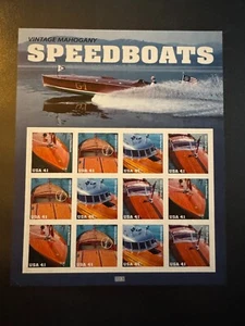 Scott #4160 Speedboats Pane of 12 41¢ Stamps (2008) - Picture 1 of 2