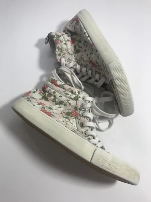 Antiguo Azul Marino Niñas Jóvenes Talla 3 Multicolor Floral Tenis Zapatos Con Cordones Alto  Foto 1 de 4