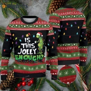 Is This Jolly Enough Grinch Christmas Ugly Sweater 7A8U2SU8 - Picture 1 of 2