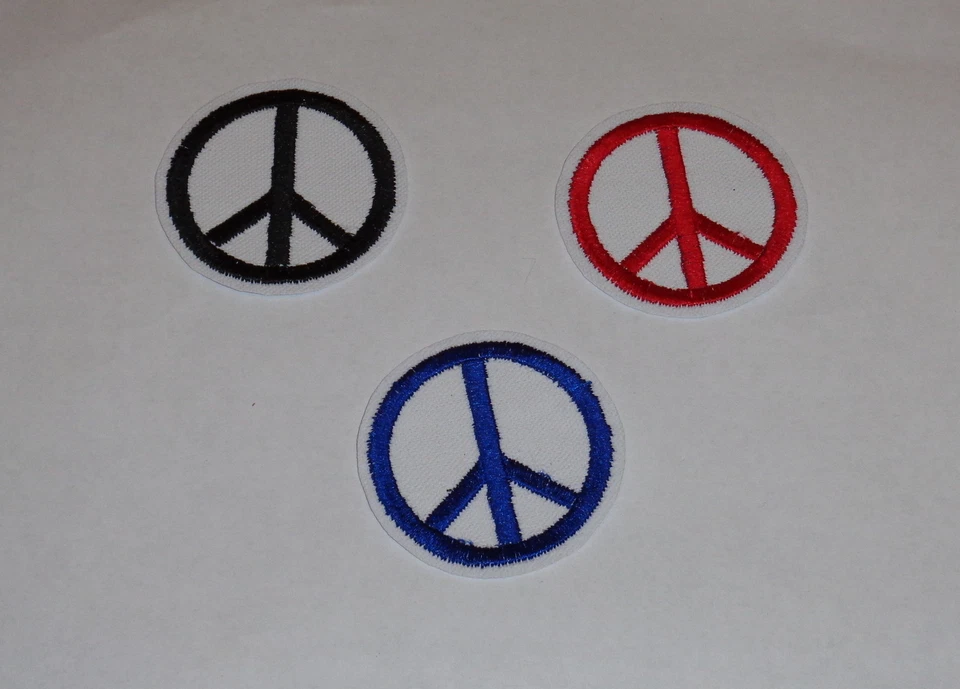 Peace Sign Iron-On Embroidered Applique/ Patch- MANY COLORS! - Image 1 of 1