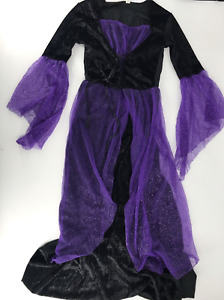 Costumes USA Witch Costume Junior Size Small 3-5 Purple & Black Sparkle Dress