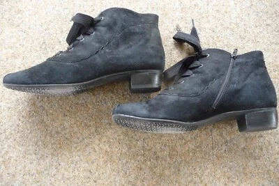 Vabeene RINA Stiefeletten, schwarz, Wildleder, Gr. 43, Schnürung, Reißverschluß - Bild 1 von 4