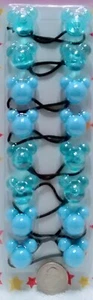 Blue ELASTIC PONYTAIL HOLDER JUMBO BEADS GIRL HAIR SCRUNCHIE KNOCKER BAL - Picture 1 of 1