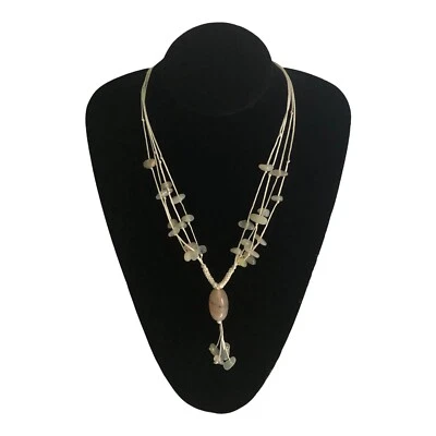 Collana Vintage  Pietre Dure Quarzo Lunga Fatto a mano - Immagine 1 di 4