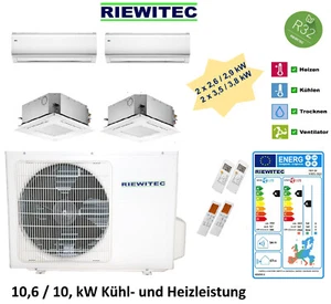 4er Multi Split Klimaanlage, Wärmepumpe (2x2,6+2x3,5 kW) kühlen & heizen 10,6 kW - Bild 1 von 6