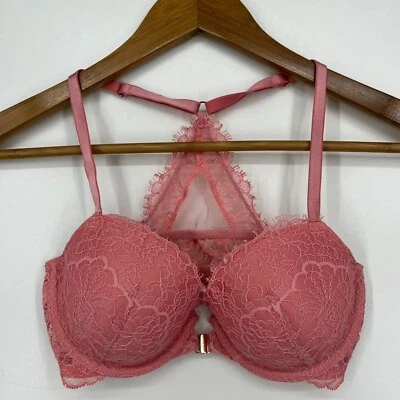 Sujetador Victoria's Secret para mujer 32D rosa forrado demi encaje con aros Foto 1 de 4