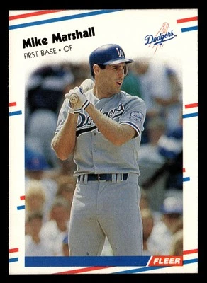 Mike Marshall 1988 Fleer #522 Los Angeles Dodgers *190 - Image 1 of 2