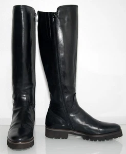 Filippo Raphael Edward Meller Black Genuine Leather Women's Knee Boots Size 35½ - Picture 1 of 9