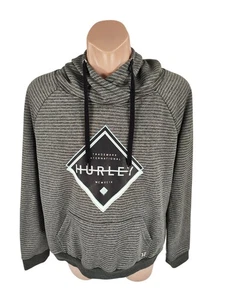 Hurley Hoodie Men's Size L Grey Pullover Sweater Jumper Surf Beach Lightweight - Picture 1 of 8