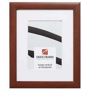 23247616 8.5x 11Inch Walnut Brown Picture Frame Matted to Display a 6x 9Inch Pho - Picture 1 of 4