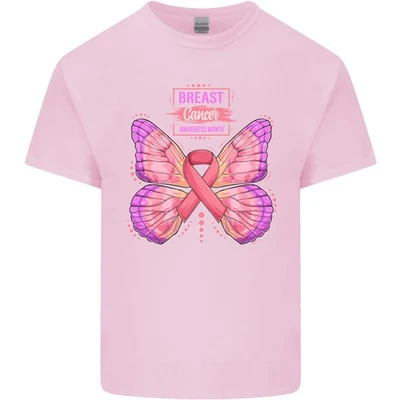 Breast Cancer Awareness Month Butterfly Kids T-Shirt Childrens - Image 1 of 4