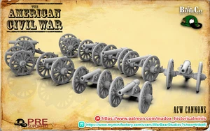 Battlecat Amercian Civil War Union Cannon 10x Variants 28mm 1/56 - Picture 1 of 2