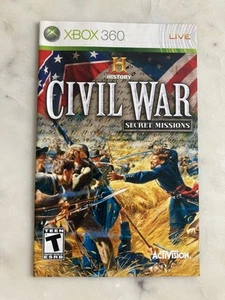 History Channel: Civil War Secret Missions | Xbox 360 | Manual Only - Imagen 1 de 3