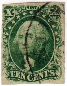 EAS_STAMPS US #15 UVF CIUDAD/FECHA CANCELACIÓN, TIPO III PARTE SUPERIOR Y LÍNEA ROTA, ALGUNOS DESVANECIMIENTOS - Imagen 1 de 1