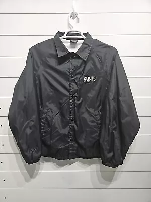 Vtg New Orleans Saints NFL Football Snap Team Warmup Jacket Coat Mens Large  - Image 1 of 4