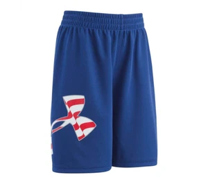 Under Armour Big Logo USA Stars Stripes Athletic Shorts Boys Size 7. NWT - Picture 1 of 4