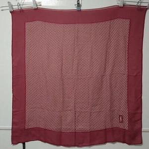 Yves Saint Laurent large scarf 80cm 31″ square silk logo red - Picture 1 of 9