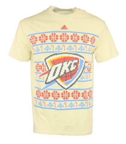 Adidas NBA Men's Oklahoma City Thunder Natural Printed Short Sleeve T-Shirt Cover