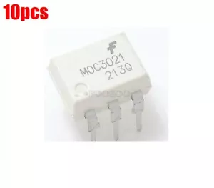 10Pcs MOC3021 DIP6 Optoisolator Transistor Output Fairchild DIP-6 3021 tw - Picture 1 of 2