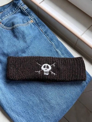 Stussy Rare Skull  Vintage Archival Skate Rave Hip Hop Hat Headband Brown 90s - Image 1 of 4