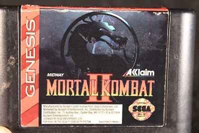 Sega Genesis Mortal Kombat II 2 vintage original video game loose cartridge 1994 - Image 1 of 4
