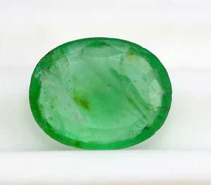 Piedra preciosa certificada corte ovalado suelta zambia esmeralda verde natural sin tratar de 4,02 quilates - Imagen 1 de 11