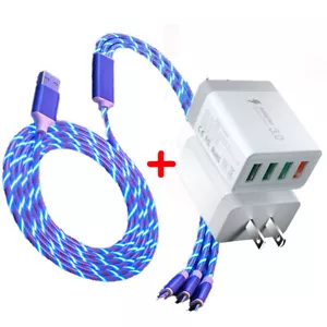 Fast USB Charging Cable Universal Multi Function Cell Phone 3 in 1 Charger Cord - Picture 1 of 17