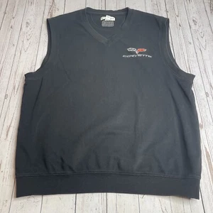 Cutter & Buck Corvette Golf Vest Mens Large Black Sleeveless Auto Racing - Picture 1 of 9
