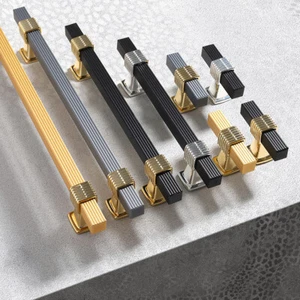 1-50PC Alloy Luxury Bicolor Splicing Modern Cabinet Handles Pulls Kitchen Drawer - Picture 1 of 39