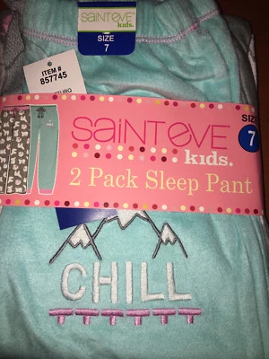 Paquete de 2 pantalones para dormir Saint Eve para niños NIÑAS **NUEVO** (SELECCIONAR TALLA) Foto 1 de 3