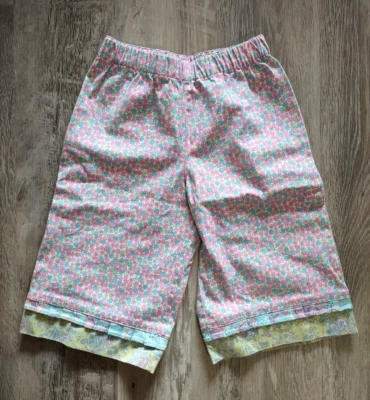 HANNA ANDERSSON sz 100 Pink Blue Yellow Floral Elastic Waist Wide Leg Pants 4 - Image 1 of 3