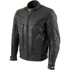 Xelement B4495 Men's Black 'Bandit' Buffalo Leather Cruiser Motorcycle Jacket