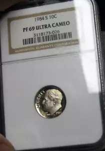 1984-S Roosevelt Dime --- NGC Proof 69 Ultra Cameo Slabbed Graded --- #454A - Picture 1 of 4