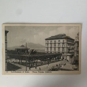 Antica Cartolina Castellammare Di Stabia Piazza Principe Umberto Viaggiata 1940 - Picture 1 of 2