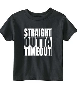 Funny "Straight Outta Timeout" Unisex Toddler T-Shirt - Picture 1 of 5