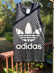 SIZ 32 JEREMY SCOTT ADIDAS silver dome studded logo basketball tee shirt jersey - Picture 1 of 12