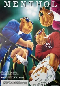 Vintage Kamel Zigaretten Menthol Lichter Zigaretten Werbe Poster Druck - Bild 1 von 1
