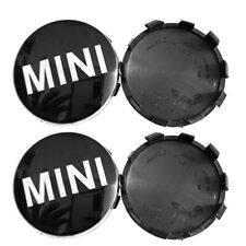 Produktbild - 4x Für Mini Cooper Nabendeckel Nabenkappen Felgendeckel Badges Schwarz 56mm NEW