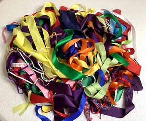 Satin Ribbon Scraps 1 Lb. Crafts, Foral, Decor Multi Colors and Sizes - Picture 1 of 6