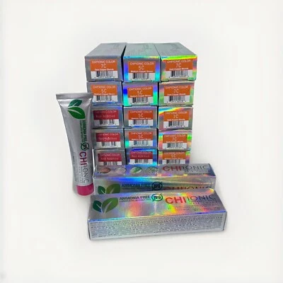 20 tubos de color de cabello brillo permanente CHI IONIC COBRE CASTAÑO ROJIZO Foto 1 de 4